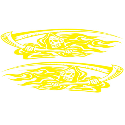 2 PCS/Set D-435 Grim Reaper Pattern Car Modified Decorative Sticker(Yellow) - Decorative Sticker by PMC Jewellery | Online Shopping South Africa | PMC Jewellery | Buy Now Pay Later Mobicred