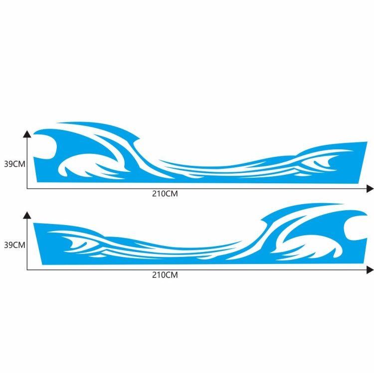 2 PCS/Set D-467 Waves Pattern Car Modified Decorative Sticker(Blue) - Decorative Sticker by PMC TechLife | Online Shopping South Africa | PMC TechLife | Buy Now Pay Later Mobicred