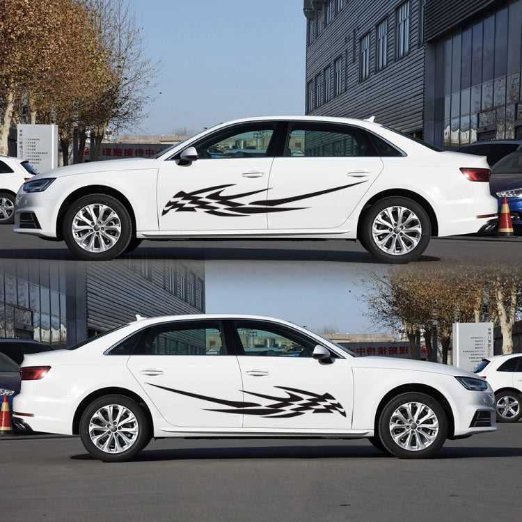 2 PCS/Set D-468 Checkered Totem Pattern Car Modified Decorative Sticker(Black) - Decorative Sticker by PMC Jewellery | Online Shopping South Africa | PMC Jewellery | Buy Now Pay Later Mobicred