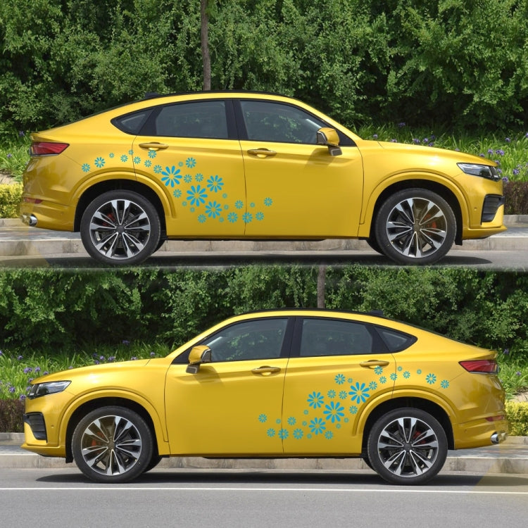 2 PCS/Set D-483 Flower Pattern Car Modified Decorative Sticker(Blue) - Decorative Sticker by PMC TechLife | Online Shopping South Africa | PMC TechLife | Buy Now Pay Later Mobicred