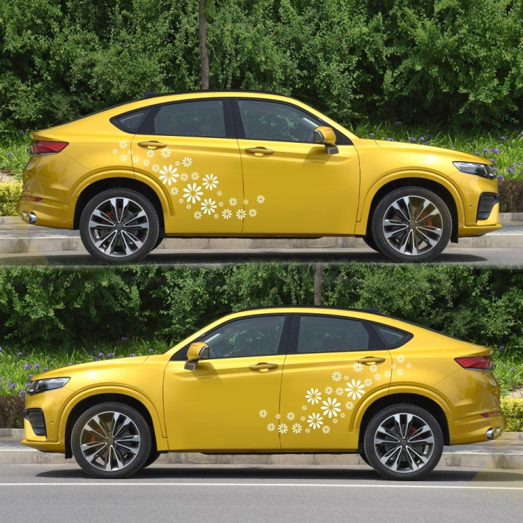 2 PCS/Set D-483 Flower Pattern Car Modified Decorative Sticker(White) - Decorative Sticker by PMC TechLife | Online Shopping South Africa | PMC TechLife | Buy Now Pay Later Mobicred