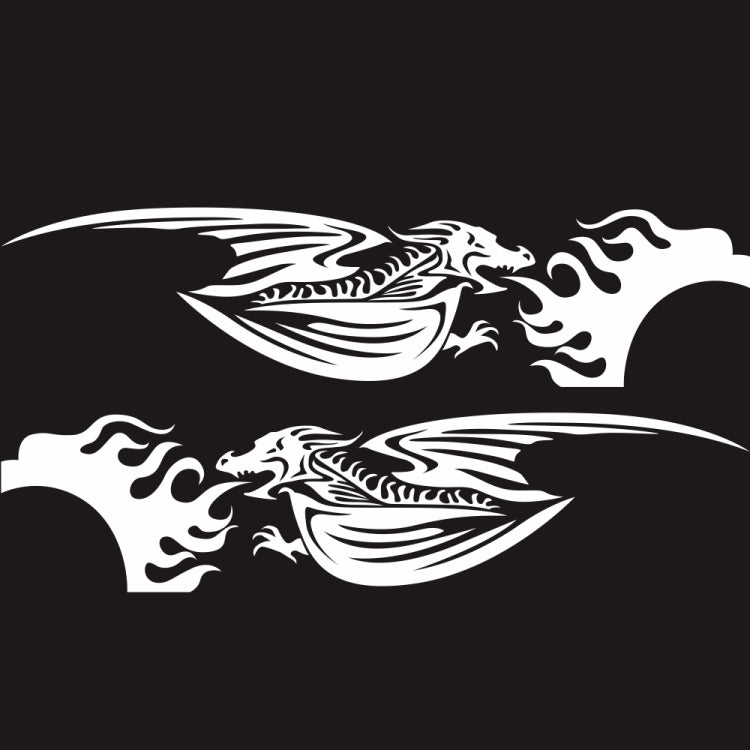 2 PCS/Set D-489 Fire-breathing Dragon Pattern Car Modified Decorative Sticker(White) - Decorative Sticker by PMC Jewellery | Online Shopping South Africa | PMC Jewellery | Buy Now Pay Later Mobicred