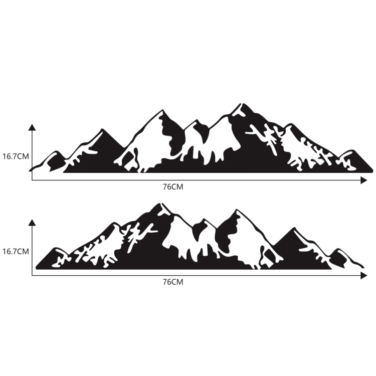 2 PCS/Set D-750 Mountain Pattern Car Modified Decorative Sticker(Black) - Decorative Sticker by PMC Jewellery | Online Shopping South Africa | PMC Jewellery | Buy Now Pay Later Mobicred