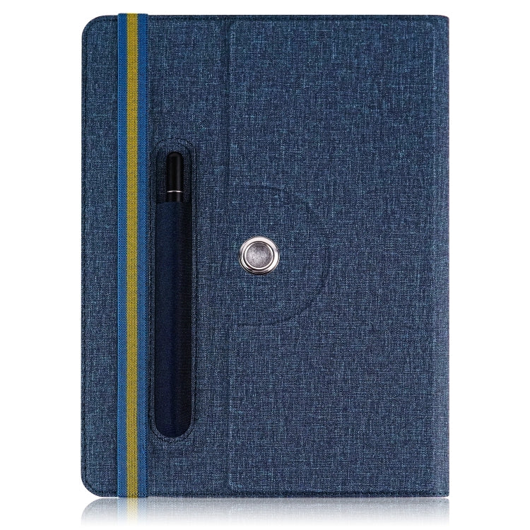 For 10 inch Cloth Texture 360 Rotation Horizontal Flip Universal Tablet PC Leather Case with Pen Slot(Blue) - 10 - 11 inch by PMC TechLife | Online Shopping South Africa | PMC TechLife | Buy Now Pay Later Mobicred