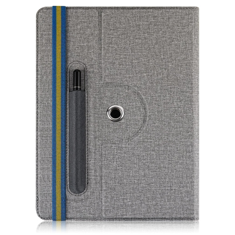 For 10 inch Cloth Texture 360 Rotation Horizontal Flip Universal Tablet PC Leather Case with Pen Slot(Grey) - free shipping - PMC TechLife - Order now!