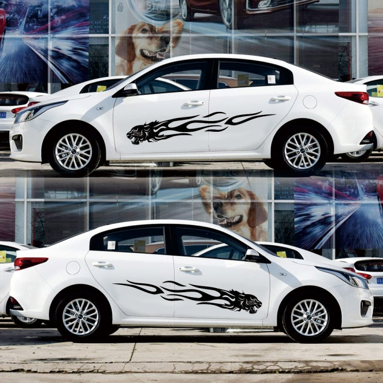 2 PCS/Set D-815 Flame Lion Pattern Car Modified Decorative Sticker(Black) - Decorative Sticker by PMC TechLife | Online Shopping South Africa | PMC TechLife | Buy Now Pay Later Mobicred