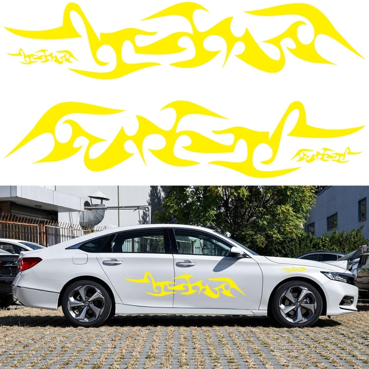 2 PCS/Set D-925 Flame Pattern Car Modified Decorative Sticker(Yellow) - Decorative Sticker by PMC TechLife | Online Shopping South Africa | PMC TechLife | Buy Now Pay Later Mobicred