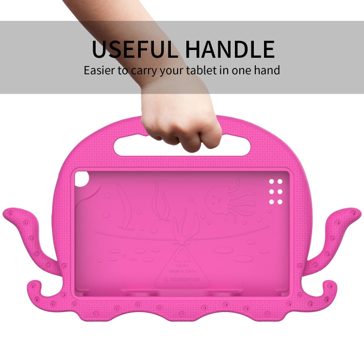 For Amazon Kindle Fire HD 7 2019 / 2017 / 2015 Octopus EVA Shockproof Tablet Case with Screen Film & Shoulder Strap(Rose Red) - Amazon by PMC TechLife | Online Shopping South Africa | PMC TechLife | Buy Now Pay Later Mobicred