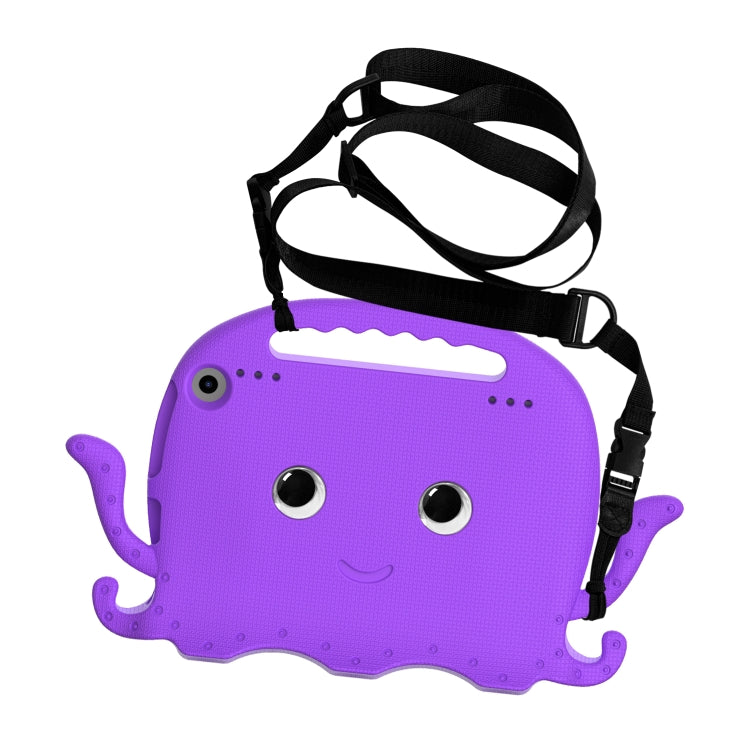 For Amazon Kindle Fire HD 8 / HD 8 Plus Octopus EVA Shockproof Tablet Case with Screen Film & Shoulder Strap(Purple) - Amazon by PMC TechLife | Online Shopping South Africa | PMC TechLife | Buy Now Pay Later Mobicred