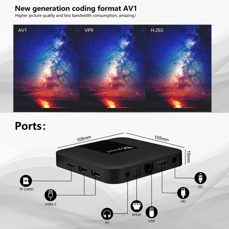 TX3 mini+  Android 11.0 Smart TV Box, Amlogic S905W2 Quad Core, Memory:2GB+16GB, 2.4GHz / 5GHz WiFi(EU Plug) - Amlogic S905 by PMC Jewellery | Online Shopping South Africa | PMC Jewellery | Buy Now Pay Later Mobicred