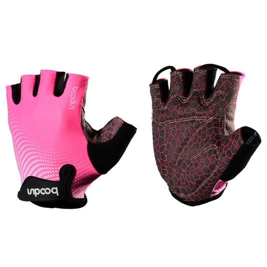 BOODUN 1096 Non-slip Wear-resistant Breathable Fitness Sports Silicone Gloves, Size:L(Rose Red) - Safety Gloves by BOODUN | Online Shopping South Africa | PMC Jewellery | Buy Now Pay Later Mobicred