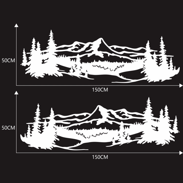 2 PCS/Set D-957 Mountains Pattern Car Modified Decorative Sticker(White) - Decorative Sticker by PMC Jewellery | Online Shopping South Africa | PMC Jewellery | Buy Now Pay Later Mobicred