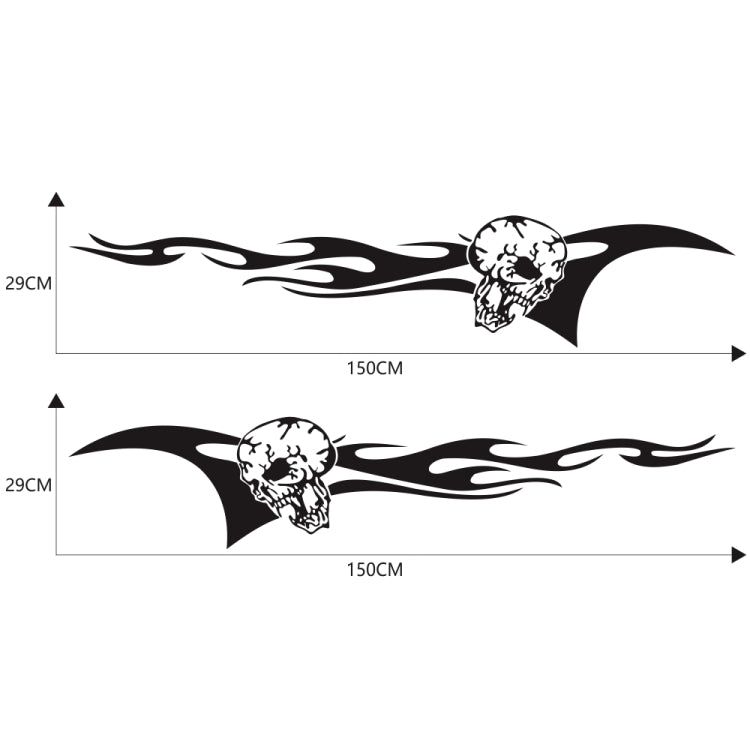 2 PCS/Set D-964 Skull Flame Pattern Car Modified Decorative Sticker(Black) - Decorative Sticker by PMC TechLife | Online Shopping South Africa | PMC TechLife | Buy Now Pay Later Mobicred