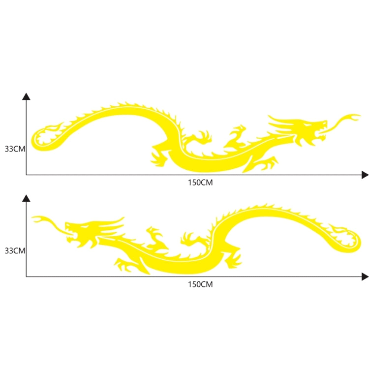 2 PCS/Set D-965 Dragon Pattern Car Modified Decorative Sticker(Yellow) - free shipping - PMC TechLife - Order now!