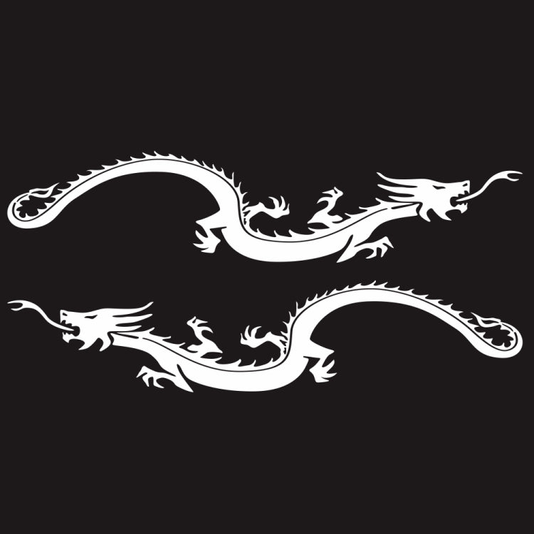 2 PCS/Set D-965 Dragon Pattern Car Modified Decorative Sticker(White) - Decorative Sticker by PMC TechLife | Online Shopping South Africa | PMC TechLife | Buy Now Pay Later Mobicred