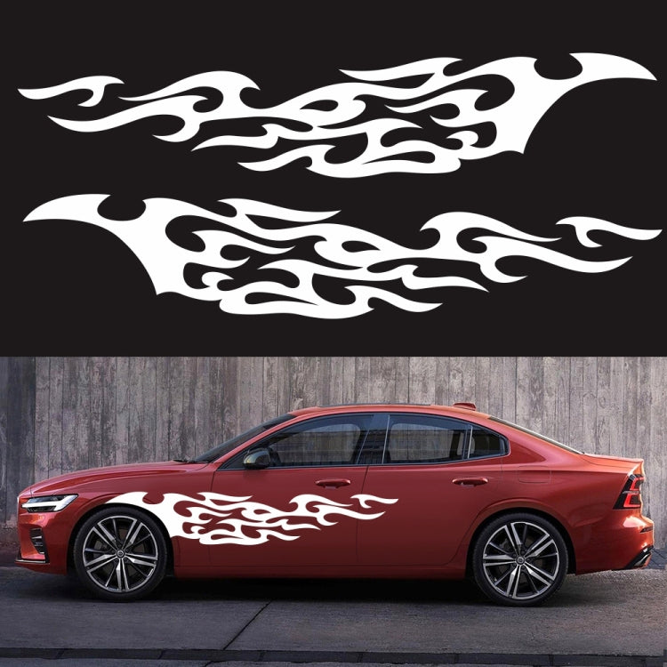2 PCS/Set D-969 Flame Pattern Car Modified Decorative Sticker(White) - Decorative Sticker by PMC TechLife | Online Shopping South Africa | PMC TechLife | Buy Now Pay Later Mobicred