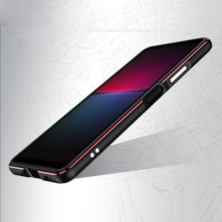 For Sony Xperia 10 ��� Aurora Series Lens Protector + Metal Frame Protective Phone Case(Black+Purple) - Sony Cases by PMC TechLife | Online Shopping South Africa | PMC TechLife | Buy Now Pay Later Mobicred