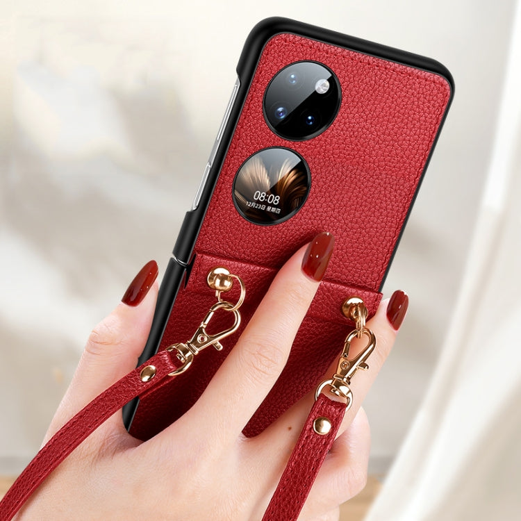 For Huawei P50 Pocket SULADA Litchi Texture Leather + TPU Phone Case with Strap(Green) - Huawei Cases by SULADA | Online Shopping South Africa | PMC TechLife