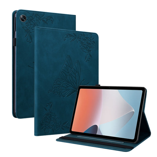 For OPPO Pad Air Butterfly Flower Embossed Leather Tablet Case(Blue) - OPPO by PMC Jewellery | Online Shopping South Africa | PMC Jewellery | Buy Now Pay Later Mobicred