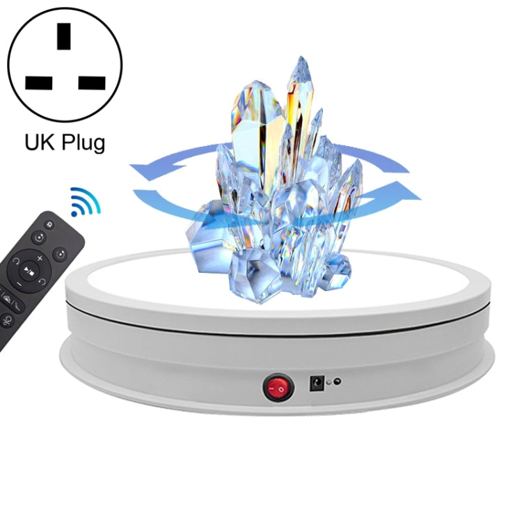 42cm LED Light Electric Rotating Display Stand Turntable, Power Plug:UK Plug(White) -  by PMC TechLife | Online Shopping South Africa | PMC TechLife | Buy Now Pay Later Mobicred