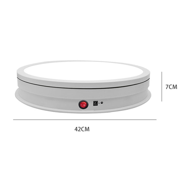 42cm LED Light Electric Rotating Display Stand Turntable, Power Plug:UK Plug(White) -  by PMC TechLife | Online Shopping South Africa | PMC TechLife | Buy Now Pay Later Mobicred