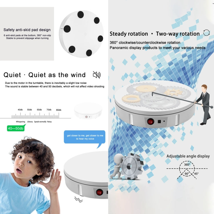 30cm Charging Rotating Display Stand Video Shooting Turntable, Load: 100kg, Power Plug:AU Plug(Black) -  by PMC TechLife | Online Shopping South Africa | PMC TechLife | Buy Now Pay Later Mobicred