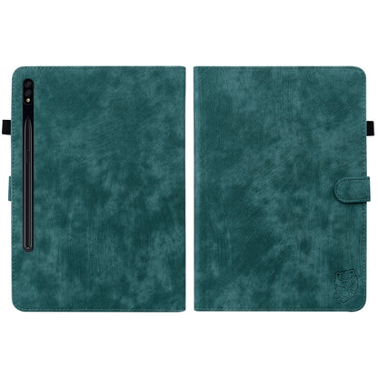 For Samsung Galaxy Tab S9+ Tiger Pattern Flip Leather Tablet Case(Dark Green) - Galaxy Tab S9+ Cases by PMC Jewellery | Online Shopping South Africa | PMC Jewellery | Buy Now Pay Later Mobicred