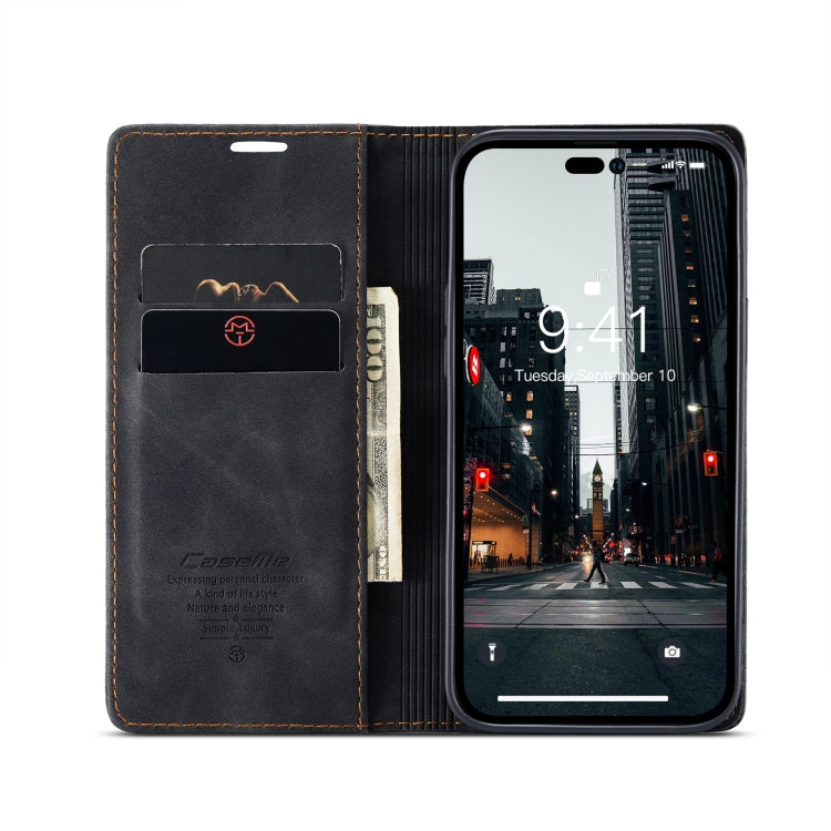 For iPhone 14 Pro CaseMe-013 Multifunctional Retro Frosted Leather Phone Case(Black) - free shipping - PMC TechLife - Order now!