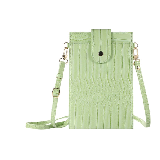 Stone Texture Card Holder Mobile Phone Bag with Long Strap(Green) -  by PMC Jewellery | Online Shopping South Africa | PMC Jewellery | Buy Now Pay Later Mobicred