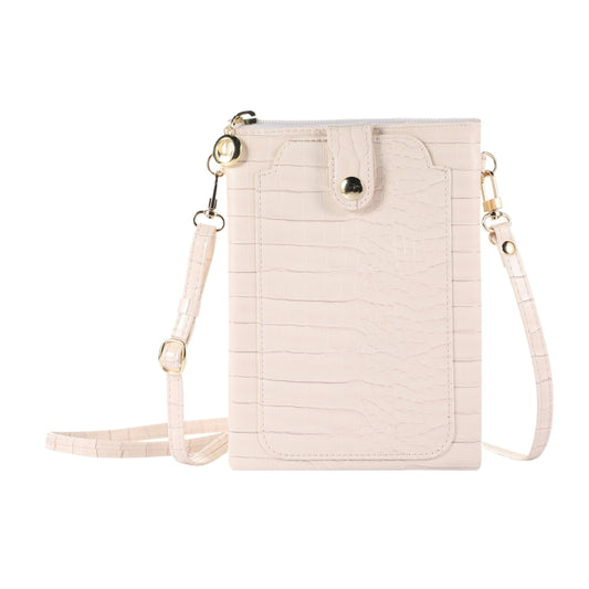 Stone Texture Card Holder Mobile Phone Zipper Bag with Long Strap(Beige) -  by PMC Jewellery | Online Shopping South Africa | PMC Jewellery | Buy Now Pay Later Mobicred