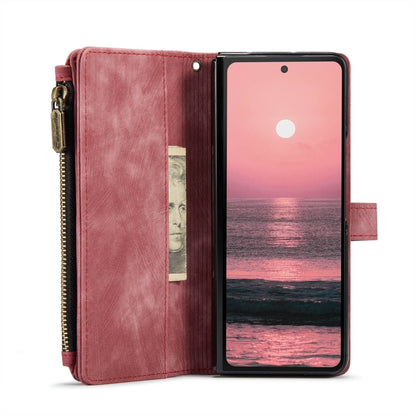 For Samsung Galaxy Z Fold6 5G CaseMe C30 Multifunctional Card Slots Zipper Phone Leather Phone Case(Red) - Galaxy Z Fold6 5G Cases by CaseMe | Online Shopping South Africa | PMC Jewellery | Buy Now Pay Later Mobicred