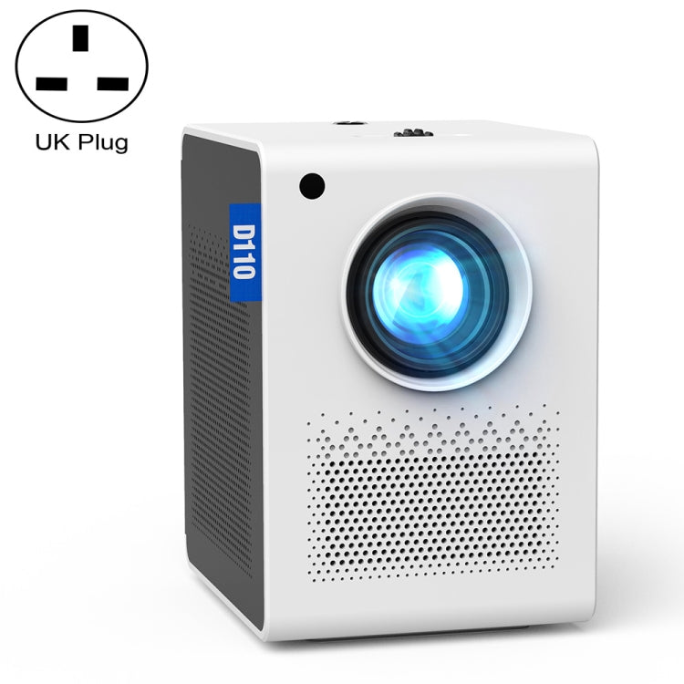 D110 180 ANSI Lumens Mini LED+LCD Smartphone Wireless Screen Mirroring Projector, Plug Type:UK Plug(White) - Mini Projector by PMC Jewellery | Online Shopping South Africa | PMC Jewellery | Buy Now Pay Later Mobicred