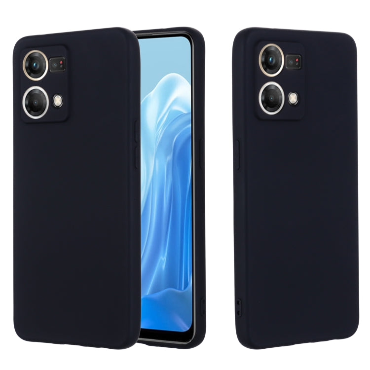 For OPPO Reno 7 4G Global/F21 Pro 4G Pure Color Liquid Silicone Shockproof Full Coverage Phone Case(Black) - OPPO Cases by PMC Jewellery | Online Shopping South Africa | PMC Jewellery | Buy Now Pay Later Mobicred