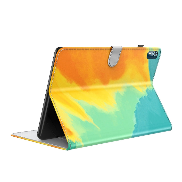 For Nokia T10 Watercolor Pattern Flip Leather Tablet Case(Autumn Leaves) - Nokia by PMC TechLife | Online Shopping South Africa | PMC TechLife | Buy Now Pay Later Mobicred