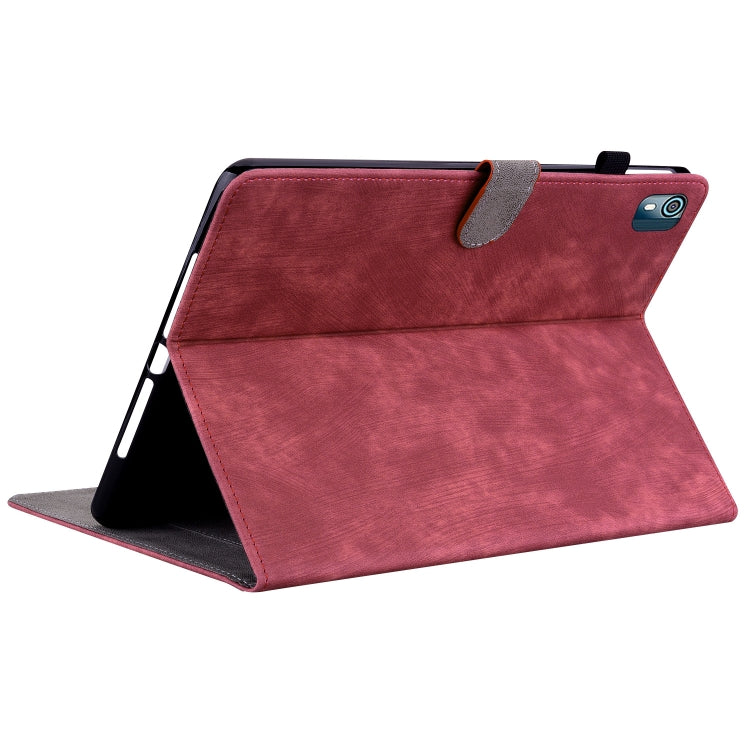 For Nokia T10 Tiger Pattern PU Tablet Case(Red) - Nokia by PMC TechLife | Online Shopping South Africa | PMC TechLife | Buy Now Pay Later Mobicred