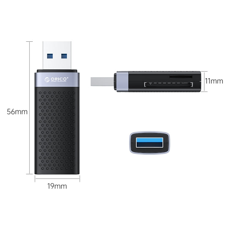 ORICO CS2D-A3 TF/SD Dual Port USB-A3.0 Single Read Card Reader(Black) -  by ORICO | Online Shopping South Africa | PMC Jewellery | Buy Now Pay Later Mobicred