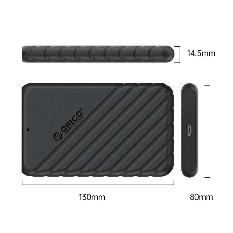 ORICO 25PW1-C3 USB to Type-C 2.5 inch External Storage Hard Drive Case(Black) - HDD Enclosure by ORICO | Online Shopping South Africa | PMC TechLife | Buy Now Pay Later Mobicred