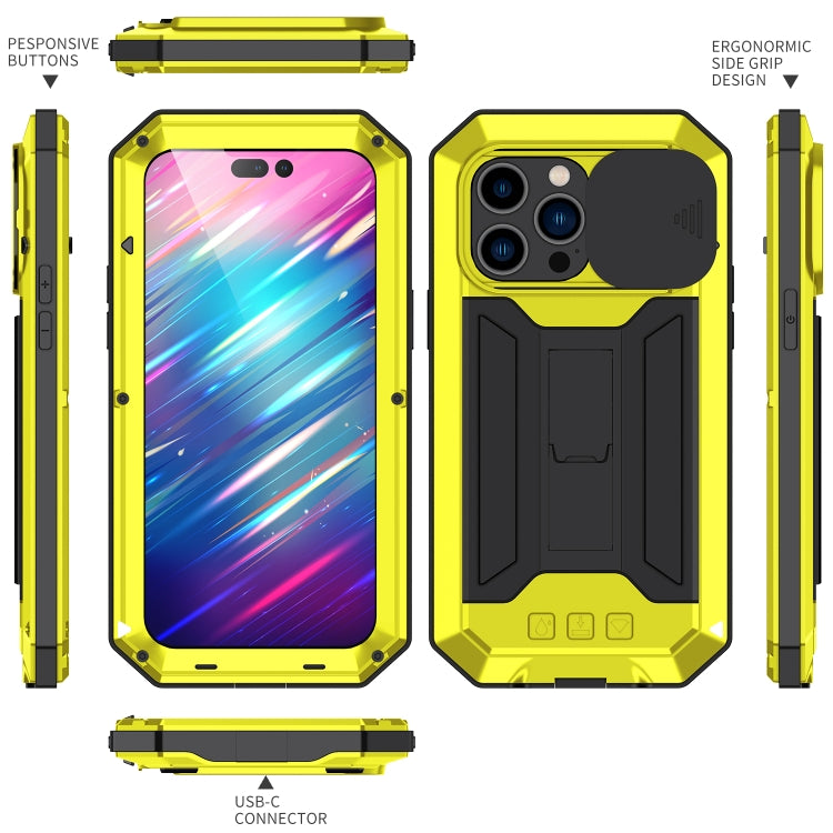 For iPhone 14 Pro R-JUST Shockproof Life Waterproof Dust-proof Case(Yellow) - iPhone 14 Pro Cases by R-JUST | Online Shopping South Africa | PMC Jewellery