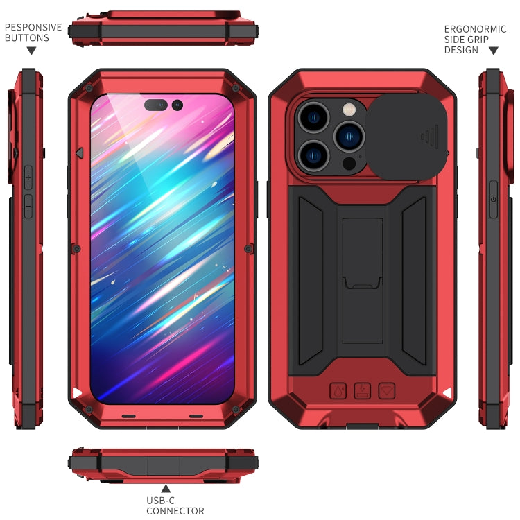 For iPhone 14 Pro R-JUST Shockproof Life Waterproof Dust-proof Case(Red) - iPhone 14 Pro Cases by R-JUST | Online Shopping South Africa | PMC Jewellery | Buy Now Pay Later Mobicred