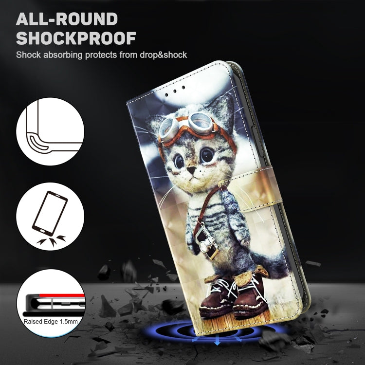 For Motorola Moto G32 5G 3D Painted Leather Phone Case(Naughty Cat) - Motorola Cases by PMC Jewellery | Online Shopping South Africa | PMC Jewellery | Buy Now Pay Later Mobicred