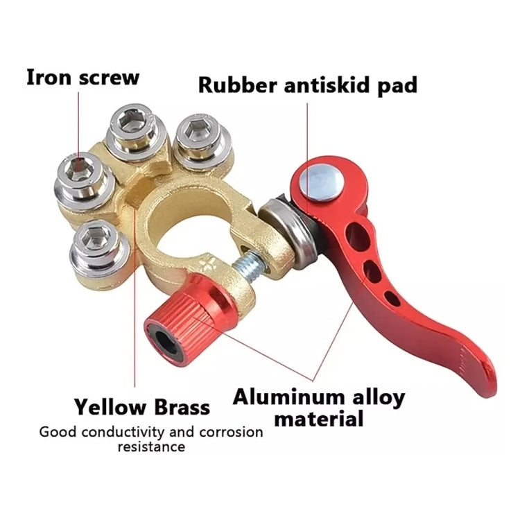 1 Pair Car Battery Terminals Quick Disconnect Cables Connectors, with L Wrench + Terminal + Insulation Pad + Brush - Booster Cable & Clip by PMC Jewellery | Online Shopping South Africa | PMC Jewellery | Buy Now Pay Later Mobicred