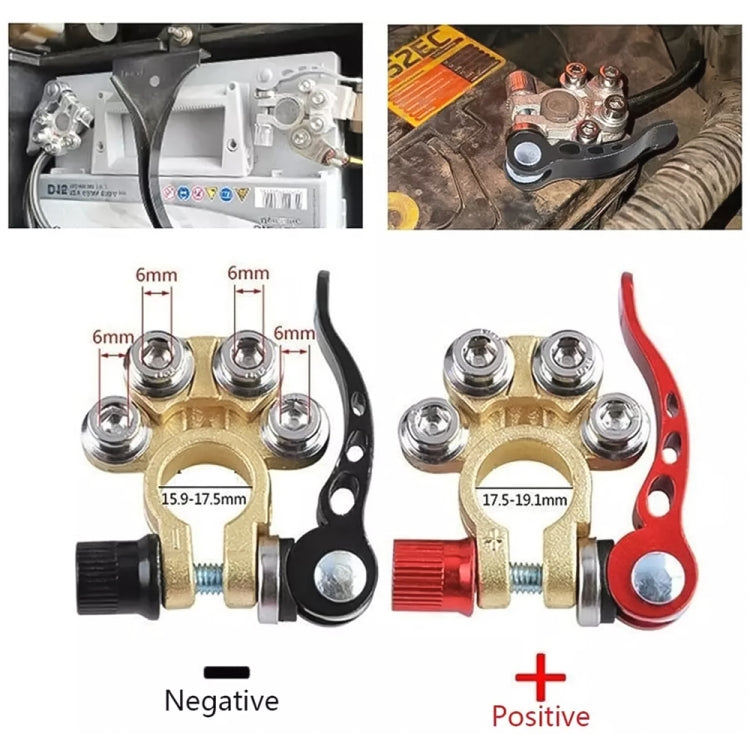 1 Pair Car Battery Terminals Quick Disconnect Cables Connectors, with L Wrench + Terminal + Insulation Pad + Brush - Booster Cable & Clip by PMC Jewellery | Online Shopping South Africa | PMC Jewellery | Buy Now Pay Later Mobicred