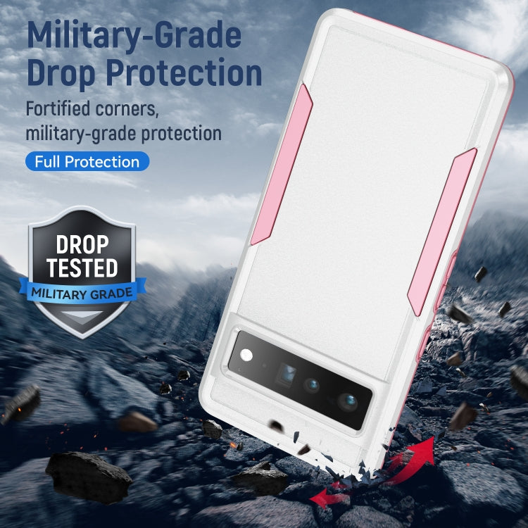 For Google Pixel 7 Pro Pioneer Armor Heavy Duty PC + TPU Phone Case(White+Pink) - Google Cases by PMC Jewellery | Online Shopping South Africa | PMC Jewellery | Buy Now Pay Later Mobicred