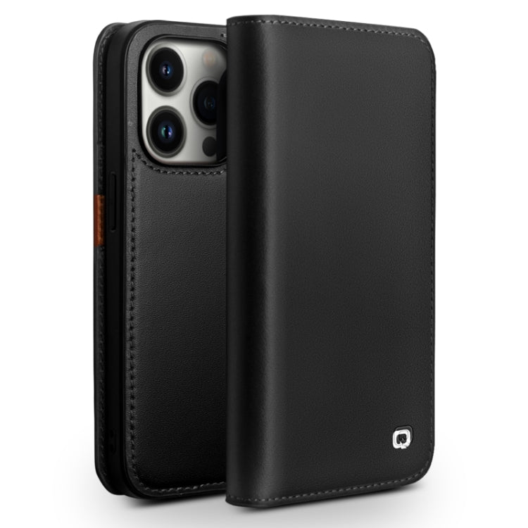 For iPhone 14 Pro QIALINO Business Horizontal Flip PU Phone Case(Black) - iPhone 14 Pro Cases by QIALINO | Online Shopping South Africa | PMC Jewellery | Buy Now Pay Later Mobicred