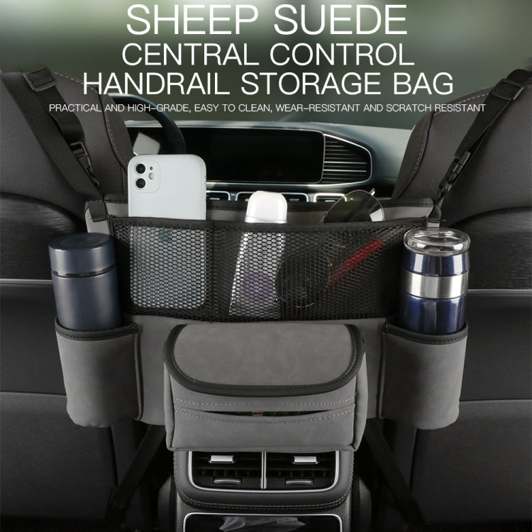 Car Center Console Hanging Bag Sheepskin Leather Storage Bag(Brown) - Seat Accessories by PMC TechLife | Online Shopping South Africa | PMC TechLife | Buy Now Pay Later Mobicred