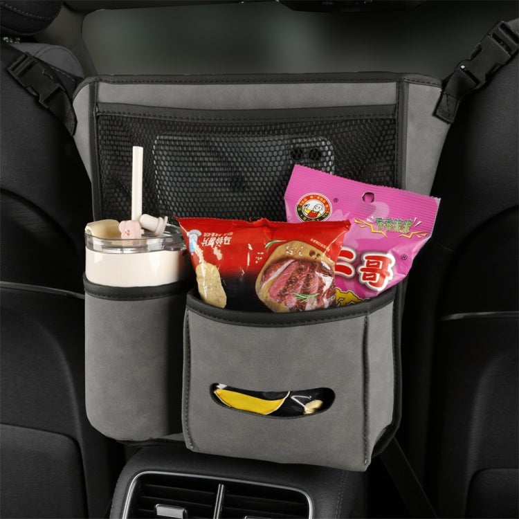 Car Center Console Hanging Bag Sheepskin Leather Storage Bag(Grey) - free shipping - PMC TechLife - Order now!
