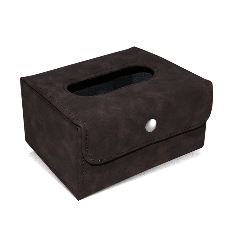 Car Hanging Type Tissue Box Sheepskin Leather Facial Tissue Case(Brown) - Tissue Boxes by PMC TechLife | Online Shopping South Africa | PMC TechLife | Buy Now Pay Later Mobicred