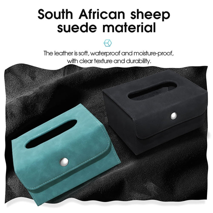 Car Hanging Type Tissue Box Sheepskin Leather Facial Tissue Case(Black) - Tissue Boxes by PMC TechLife | Online Shopping South Africa | PMC TechLife | Buy Now Pay Later Mobicred