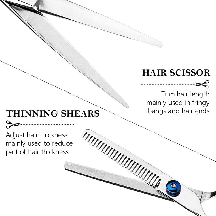 2pcs / Set Professional Hair Cutting Thinning Scissor Hairdressing Flat Shear Scissors Kit(Gold Silver) - free shipping - PMC TechLife - Order now!