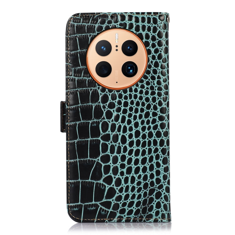 For Huawei Mate 50 Pro Crocodile Top Layer Cowhide Leather Phone Case(Green) - Huawei Cases by PMC TechLife | Online Shopping South Africa | PMC TechLife | Buy Now Pay Later Mobicred
